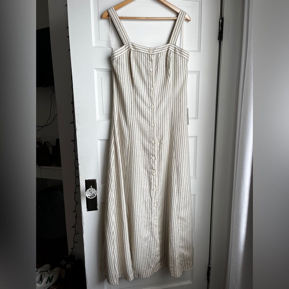 NWT Max Studio Beige and Black Striped Dress size S